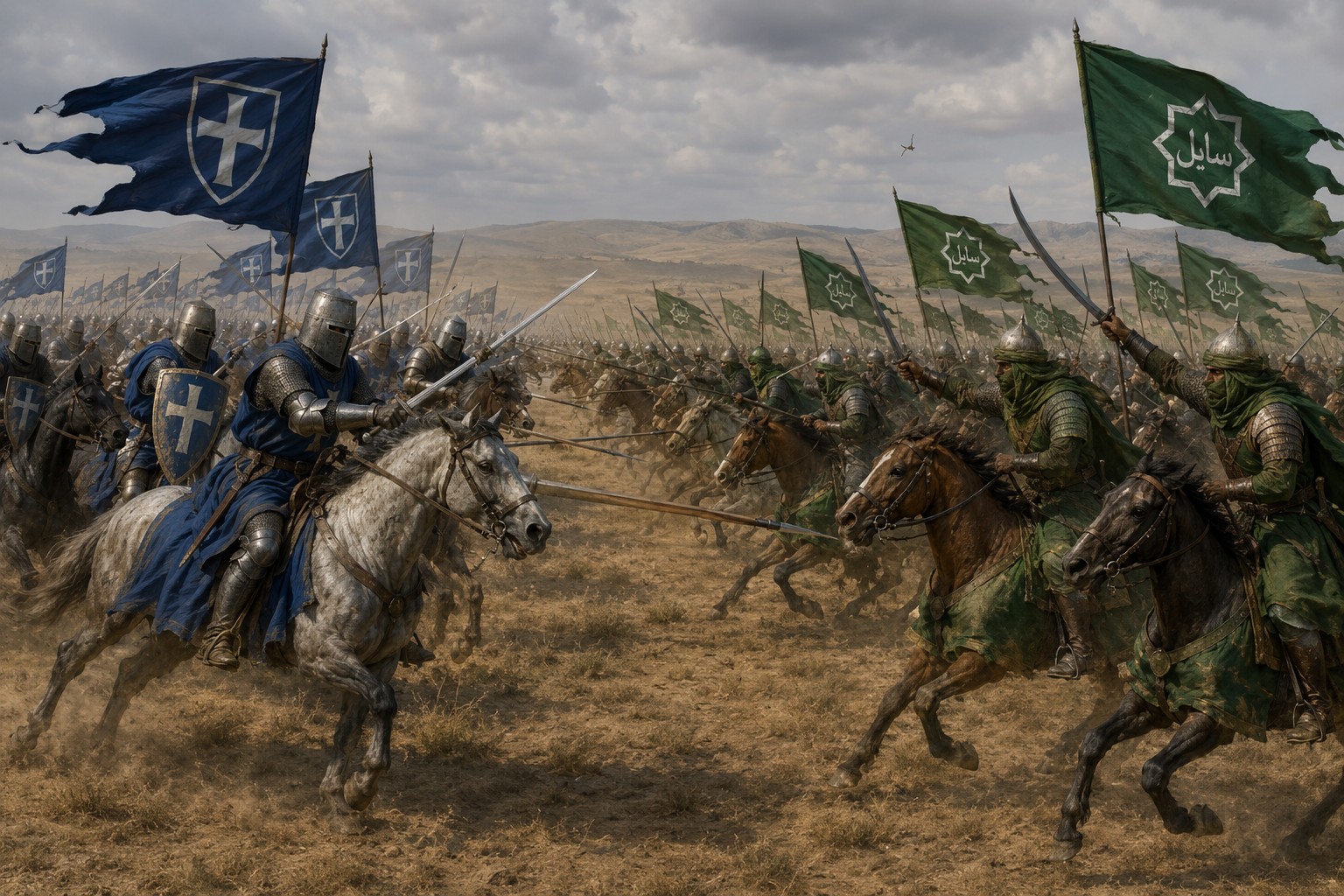 Cavaleries de Vanloria et d’Asharun s’affrontant dans les plaines sèches